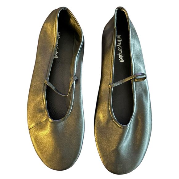 Jeffrey Campbell Dancerina Leather Mary Jane Flats Balletcore Chic Black Sz 8.5 - Picture 2 of 10